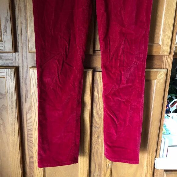 BLK DNM High Rise Corduroy Straight Jeans Pop of Red Size 26 - Picture 9 of 12